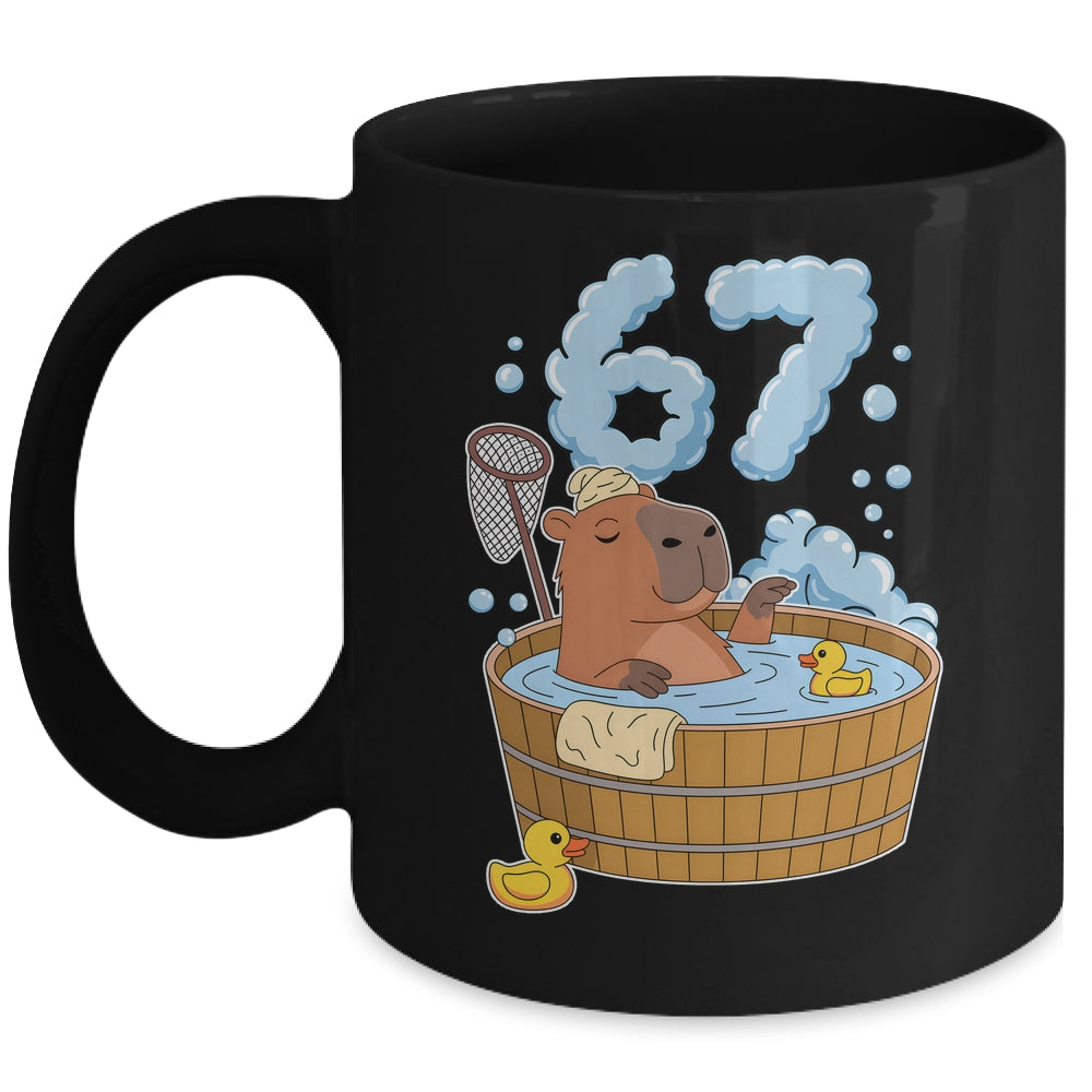 Capybara Bath Tub 67 Relaxed Funny Six Seven Meme Animal Mug | teecentury