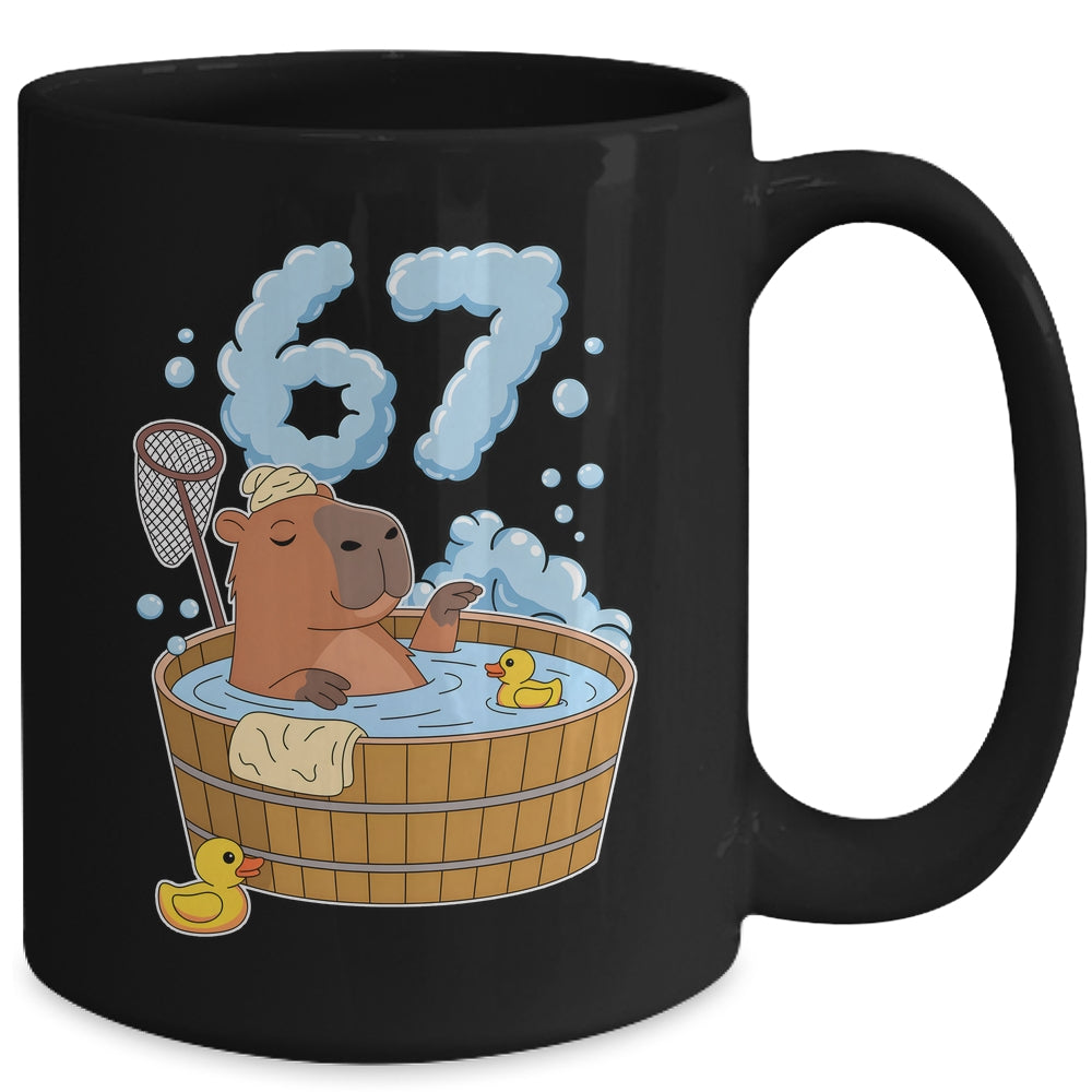 Capybara Bath Tub 67 Relaxed Funny Six Seven Meme Animal Mug | teecentury