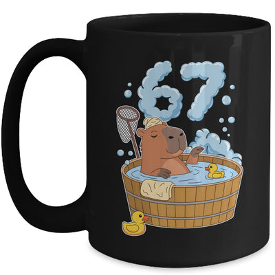 Capybara Bath Tub 67 Relaxed Funny Six Seven Meme Animal Mug | teecentury