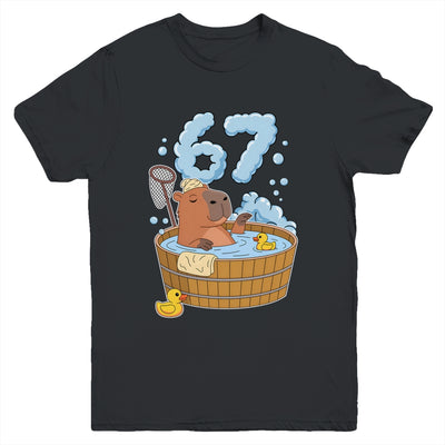 Capybara Bath Tub 67 Relaxed Funny Six Seven Meme Animal Youth Shirt | teecentury