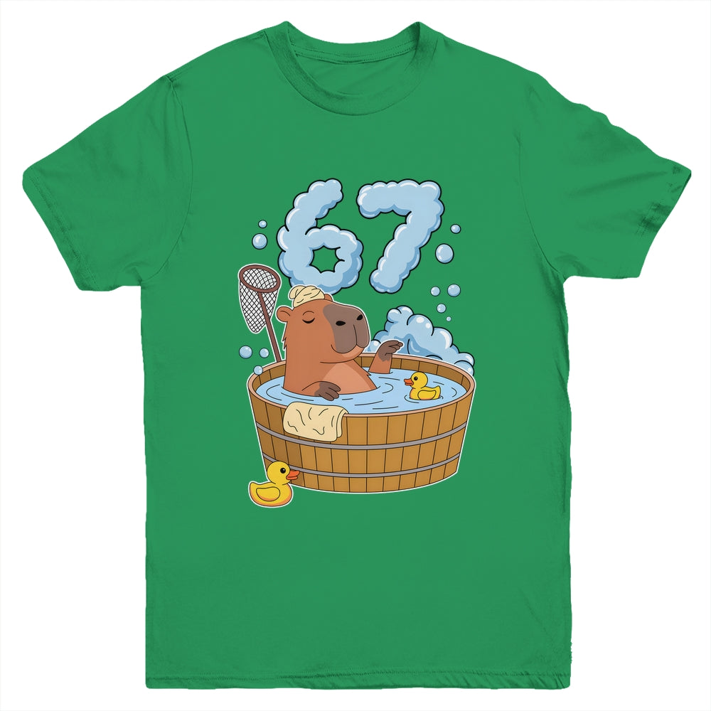 Capybara Bath Tub 67 Relaxed Funny Six Seven Meme Animal Youth Shirt | teecentury