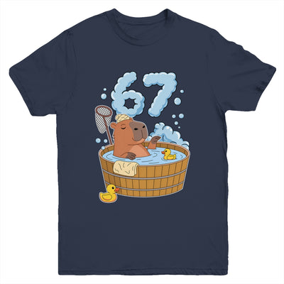 Capybara Bath Tub 67 Relaxed Funny Six Seven Meme Animal Youth Shirt | teecentury