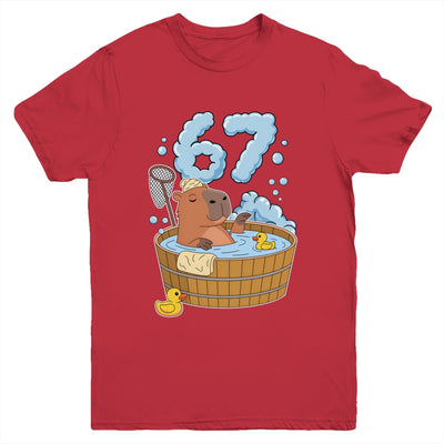Capybara Bath Tub 67 Relaxed Funny Six Seven Meme Animal Youth Shirt | teecentury