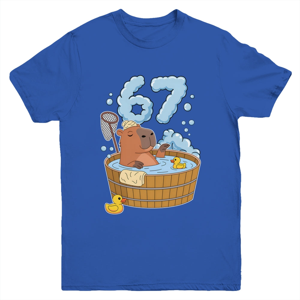 Capybara Bath Tub 67 Relaxed Funny Six Seven Meme Animal Youth Shirt | teecentury