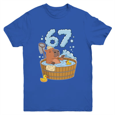 Capybara Bath Tub 67 Relaxed Funny Six Seven Meme Animal Youth Shirt | teecentury