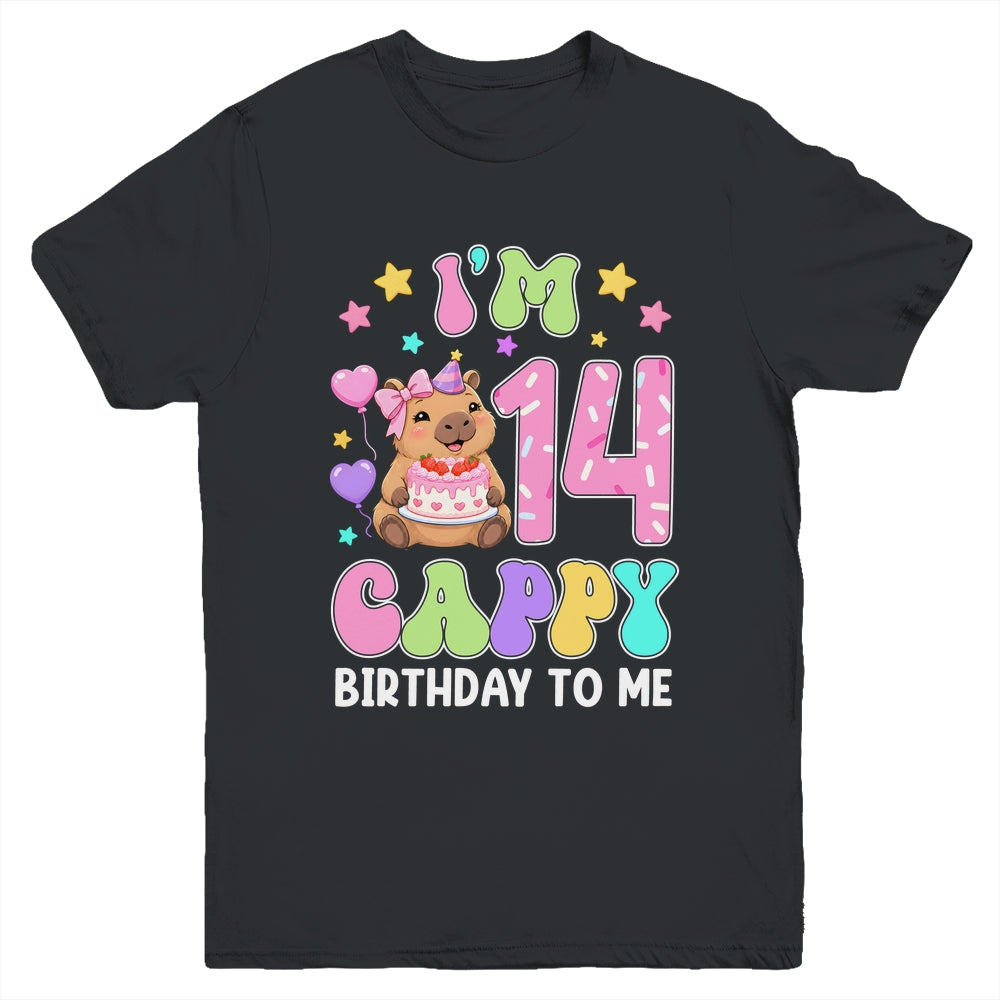 Capybara Birthday 14 Kawaii Capybara 14Th Birthday Girl Youth Shirt | teecentury