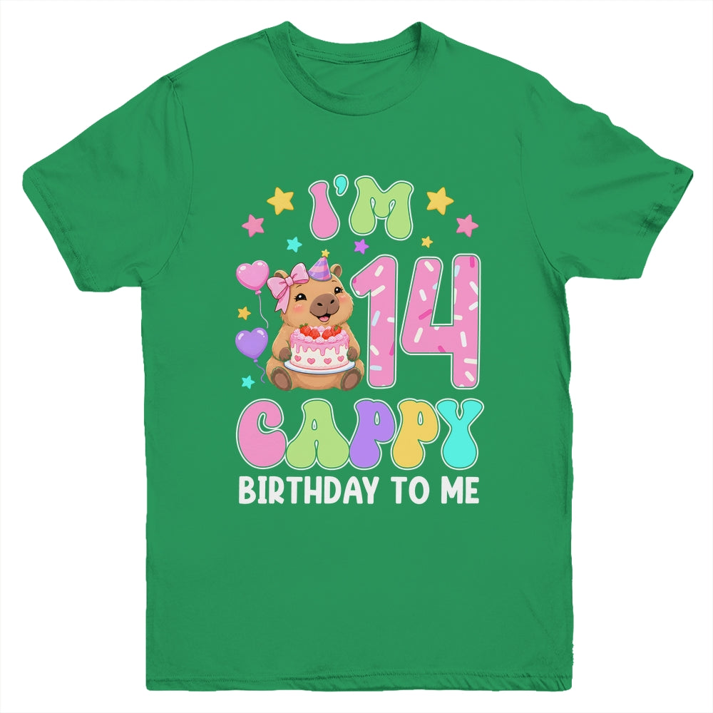 Capybara Birthday 14 Kawaii Capybara 14Th Birthday Girl Youth Shirt | teecentury