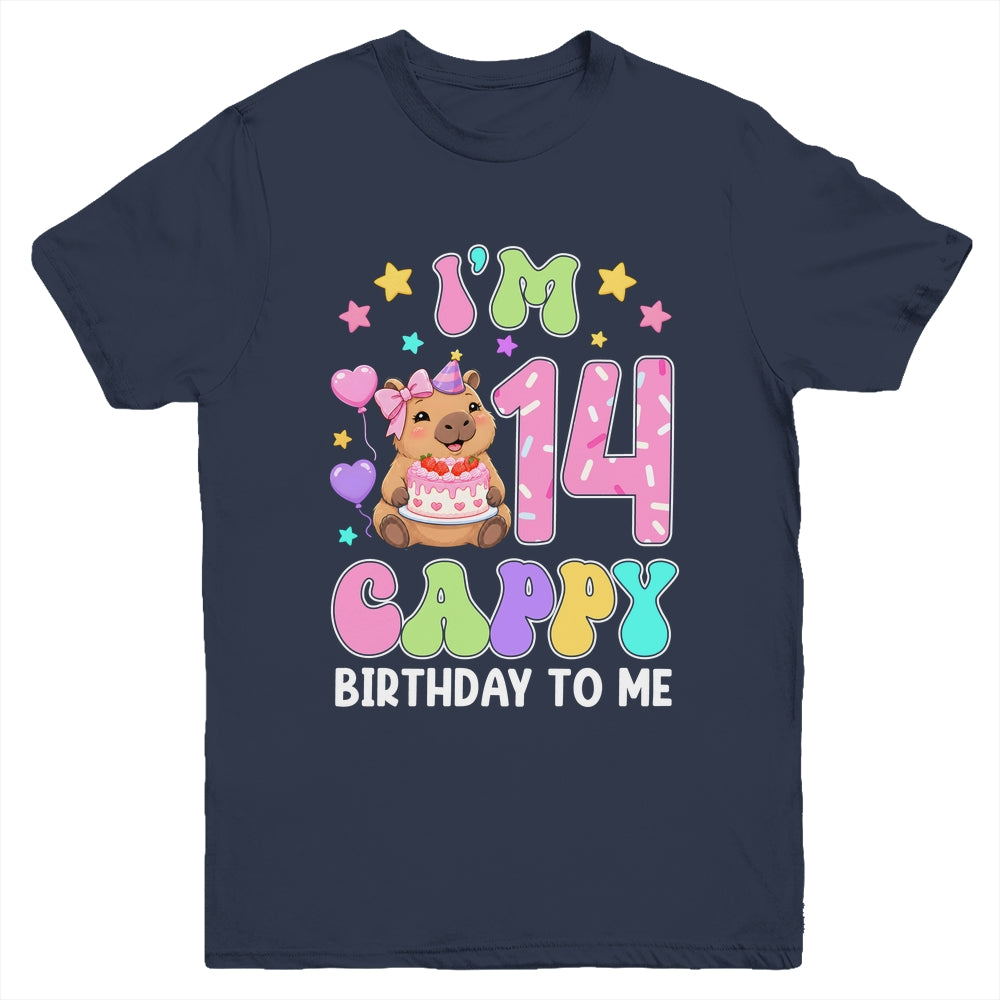 Capybara Birthday 14 Kawaii Capybara 14Th Birthday Girl Youth Shirt | teecentury