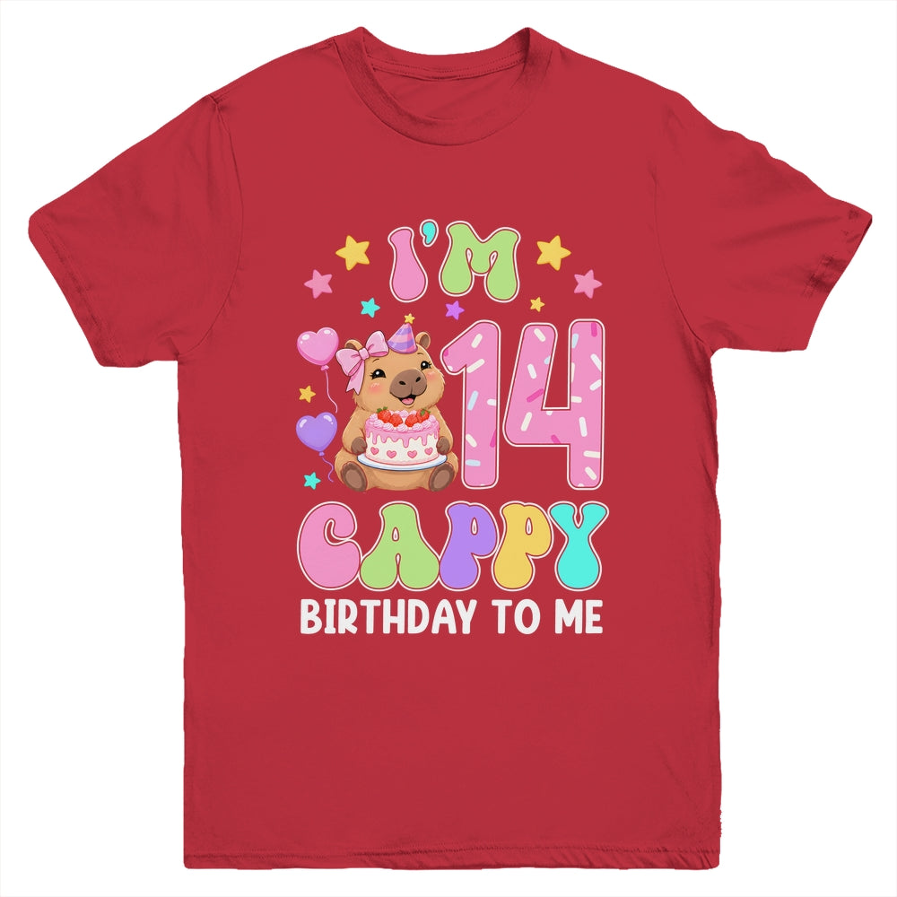 Capybara Birthday 14 Kawaii Capybara 14Th Birthday Girl Youth Shirt | teecentury