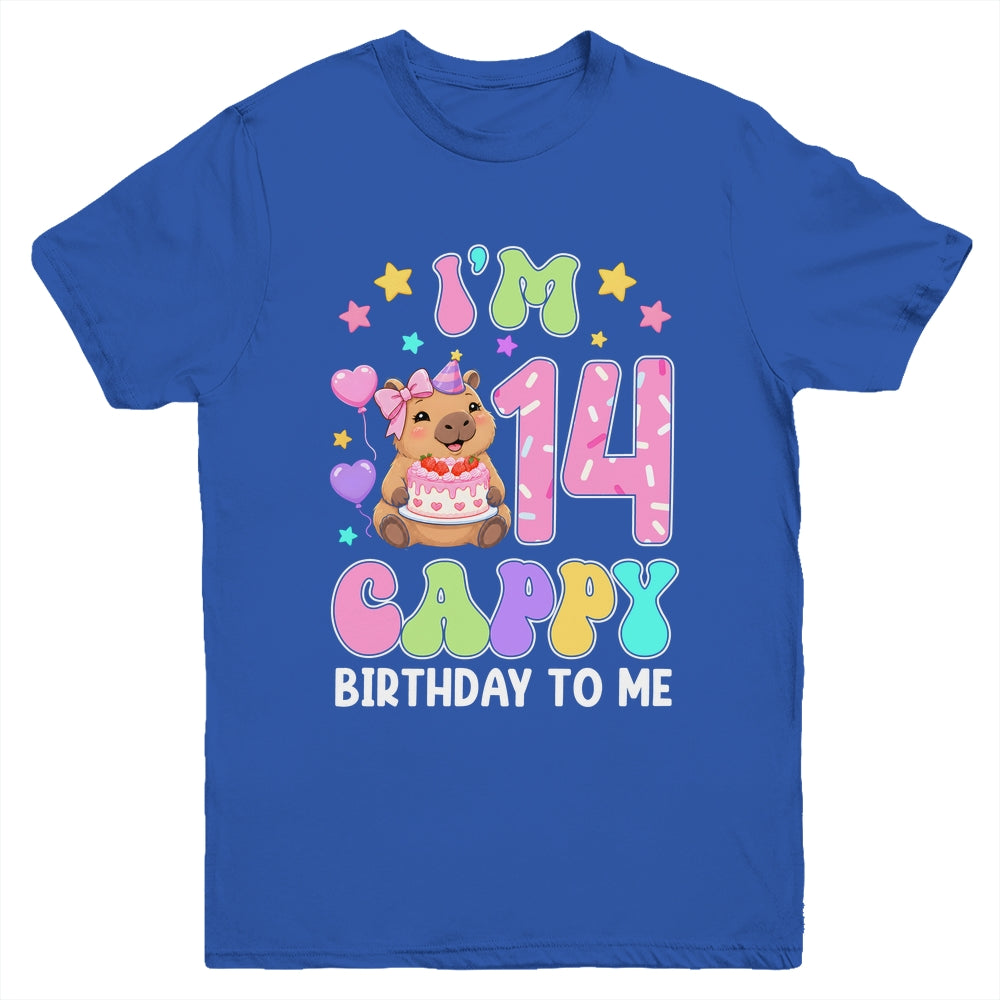 Capybara Birthday 14 Kawaii Capybara 14Th Birthday Girl Youth Shirt | teecentury