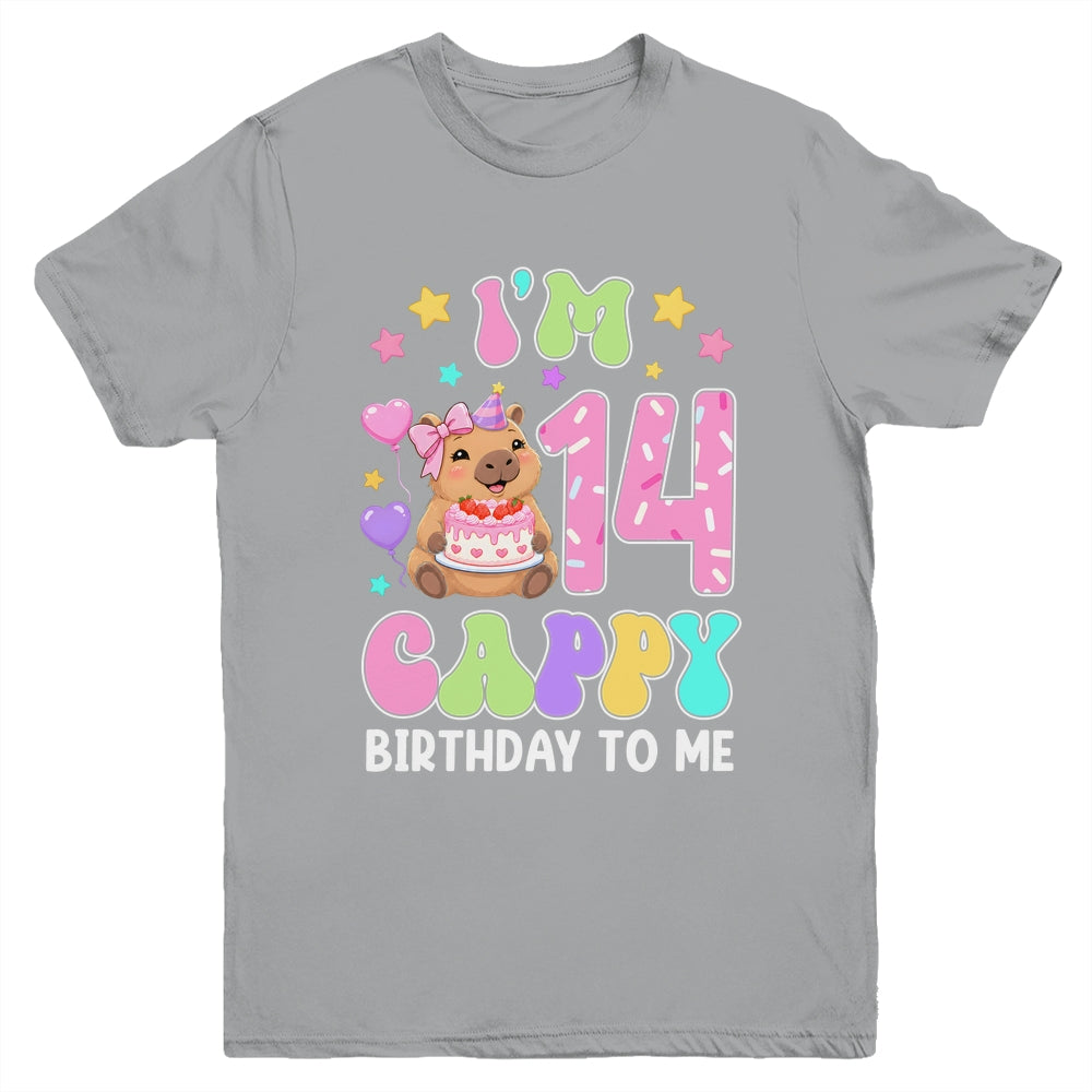 Capybara Birthday 14 Kawaii Capybara 14Th Birthday Girl Youth Shirt | teecentury