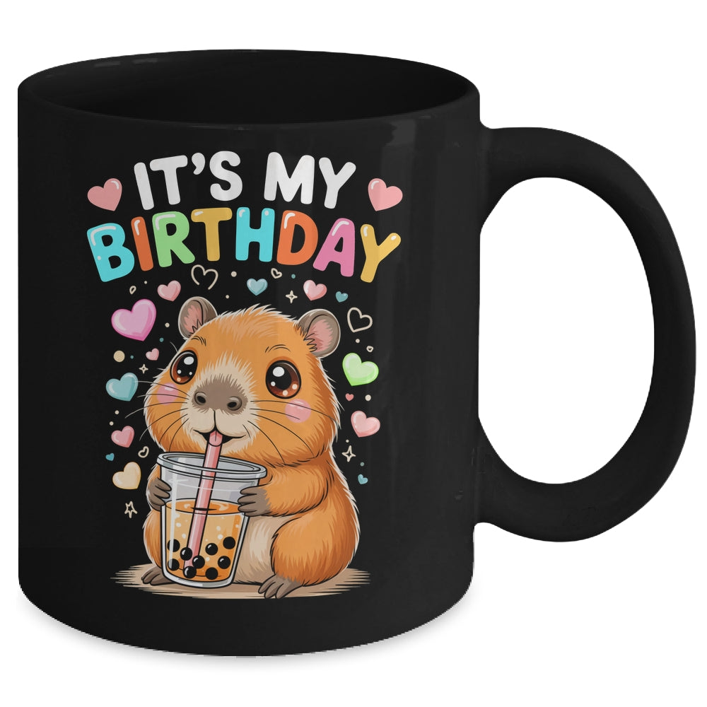 Capybara Birthday Graphic Kids Cute Capibara Its My Birthday Mug | teecentury