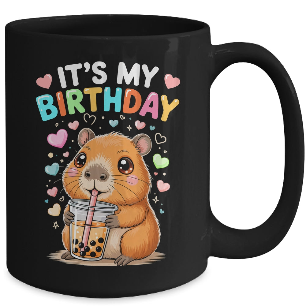 Capybara Birthday Graphic Kids Cute Capibara Its My Birthday Mug | teecentury