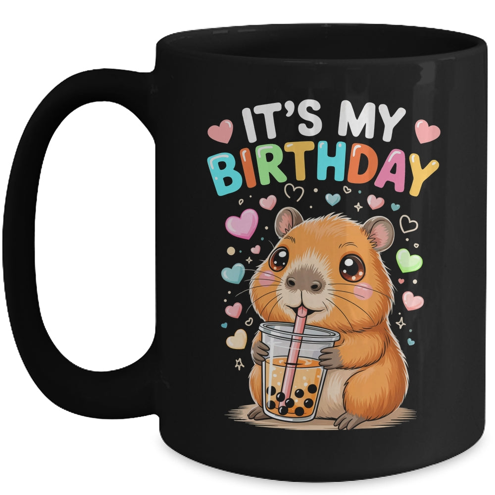 Capybara Birthday Graphic Kids Cute Capibara Its My Birthday Mug | teecentury