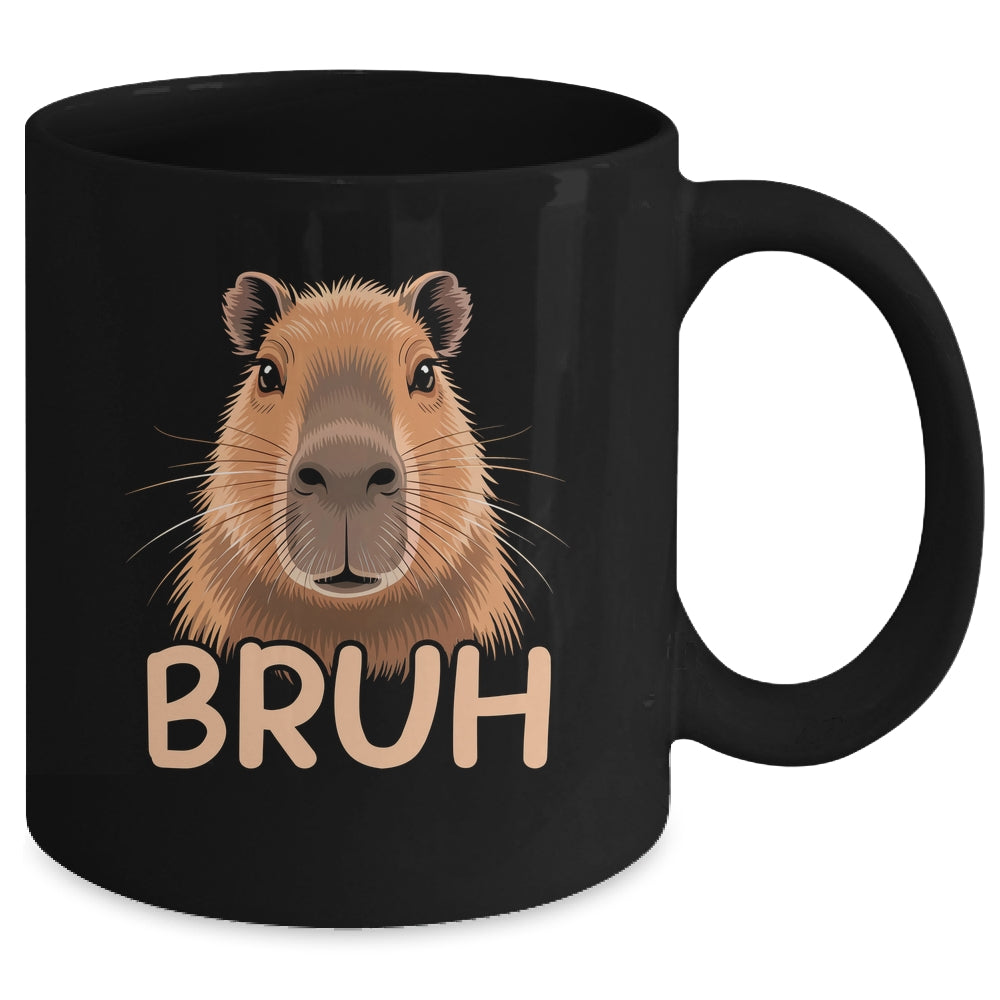Capybara Bruh Funny Capy Meme Rodent Men Boys Kids Women Mug | teecentury