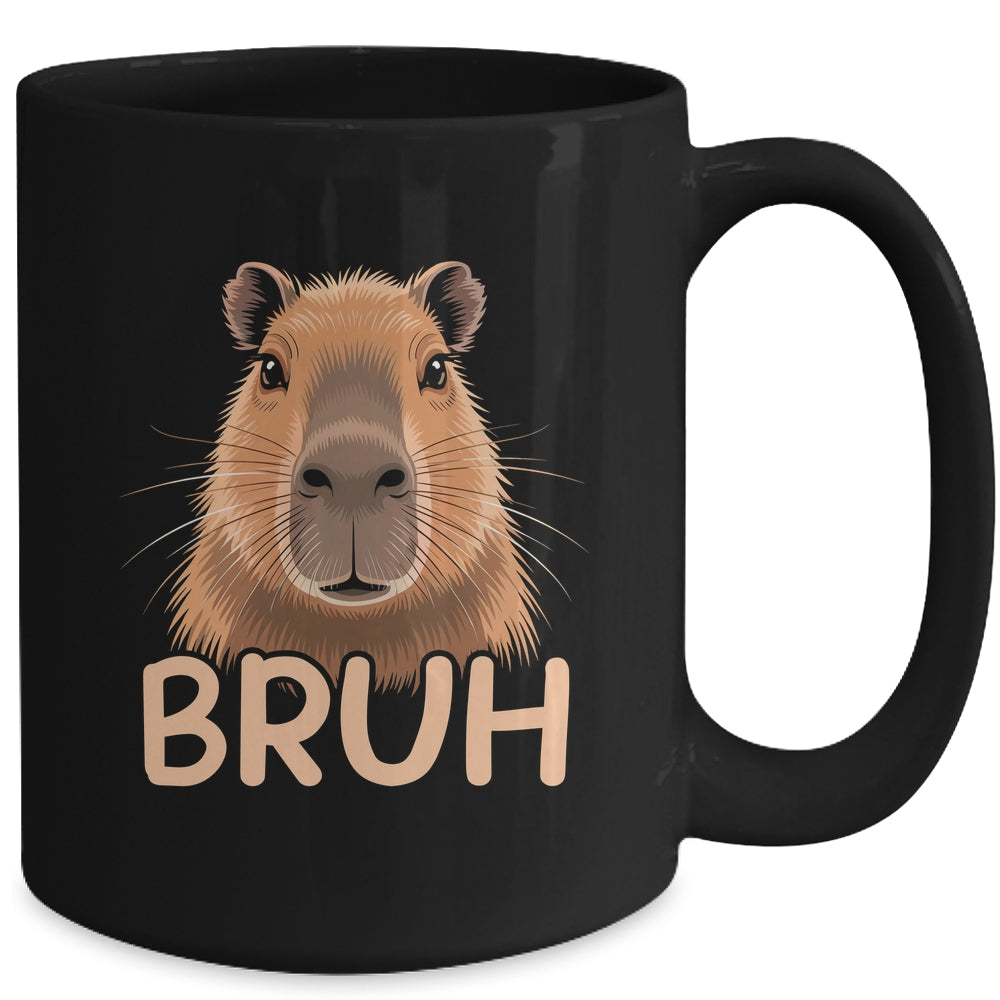 Capybara Bruh Funny Capy Meme Rodent Men Boys Kids Women Mug | teecentury
