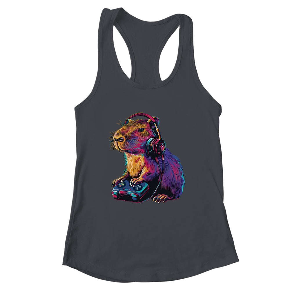 Capybara Funny Video Games Gamer Player Capybara Lover Shirt & Tank Top | teecentury
