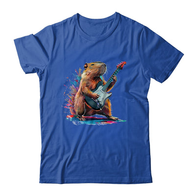 Capybara Playing Electric Guitar Funny Capybaras Lover Shirt & Tank Top | teecentury