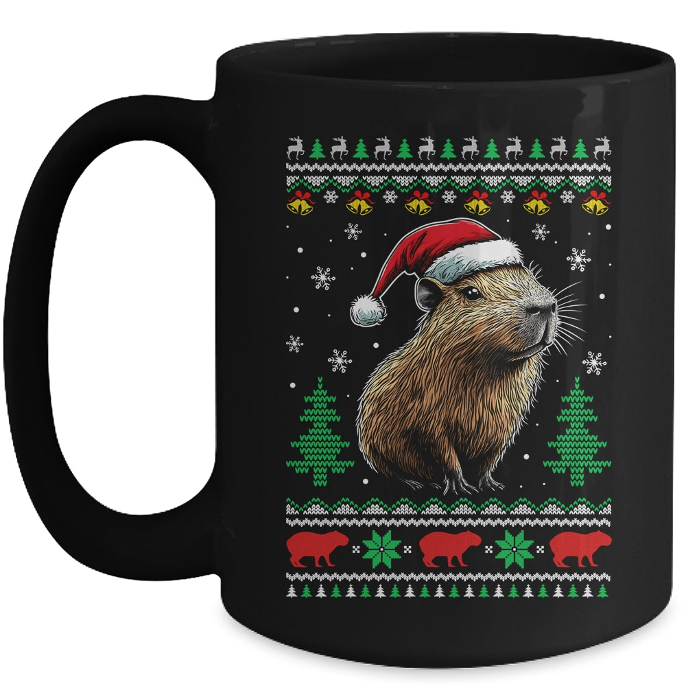 Capybara Santa Hat Ugly Christmas Capybara Lover Xmas Mug | teecentury