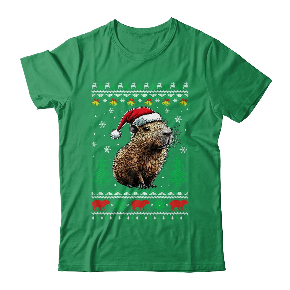Capybara Santa Hat Ugly Christmas Capybara Lover Xmas Shirt & Sweatshirt | teecentury