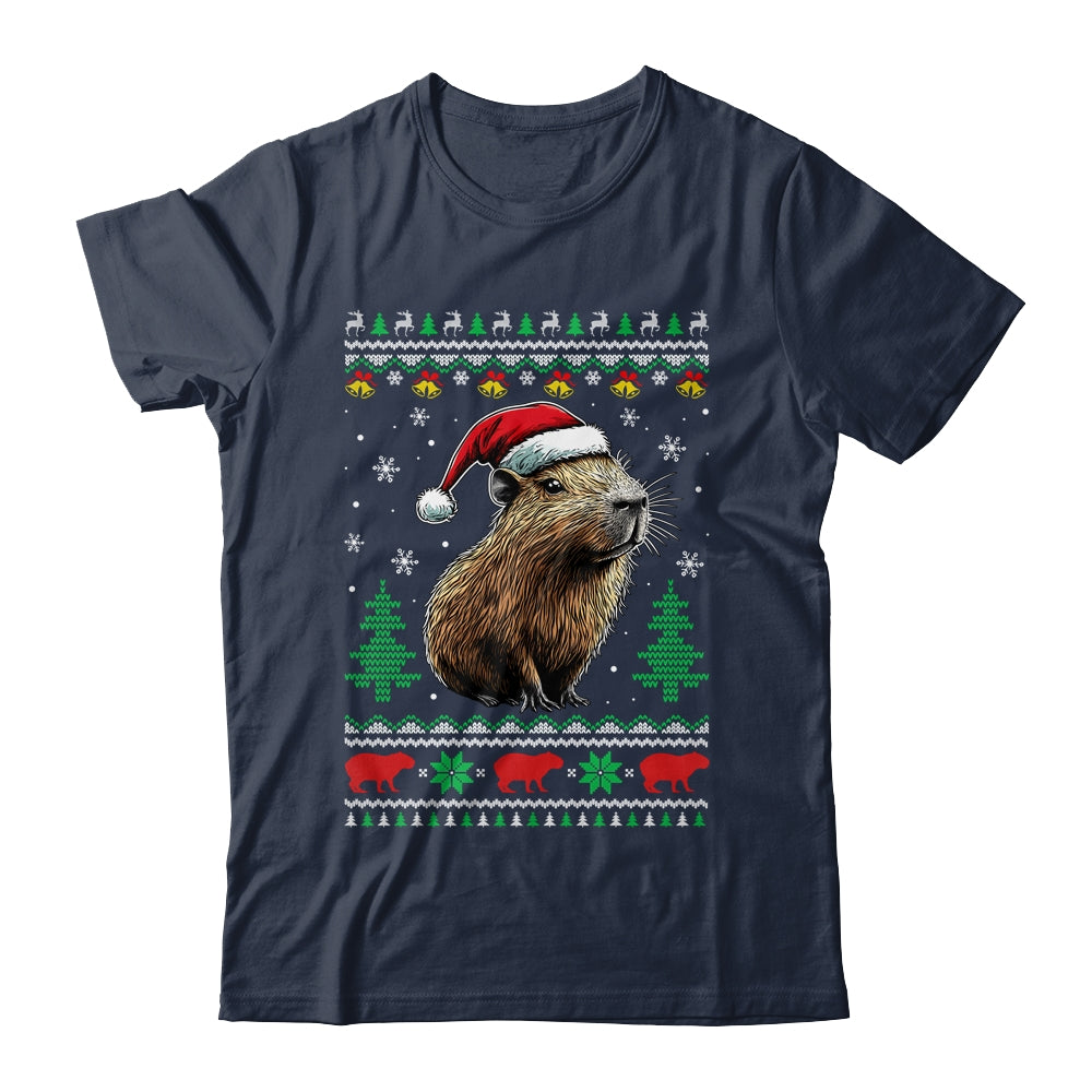 Capybara Santa Hat Ugly Christmas Capybara Lover Xmas Shirt & Sweatshirt | teecentury
