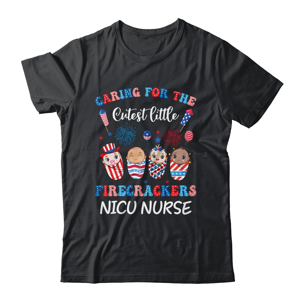 Caring For The Cutest Firecrackers NICU Nurse 4th Of July Shirt & Tank Top | teecentury