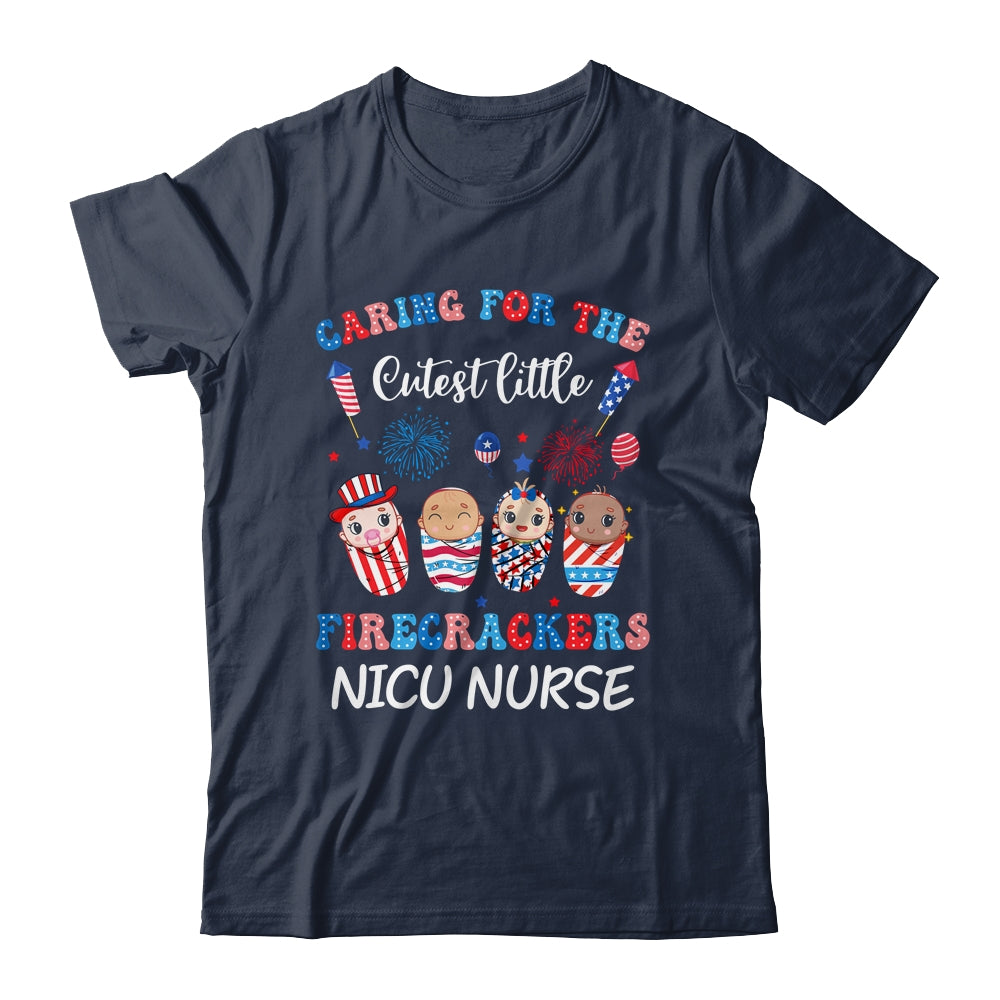 Caring For The Cutest Firecrackers NICU Nurse 4th Of July Shirt & Tank Top | teecentury