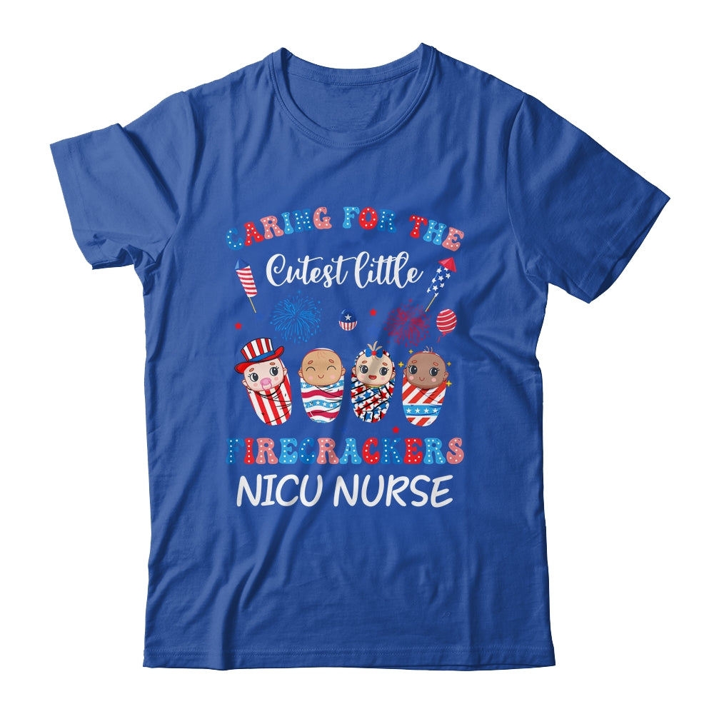 Caring For The Cutest Firecrackers NICU Nurse 4th Of July Shirt & Tank Top | teecentury