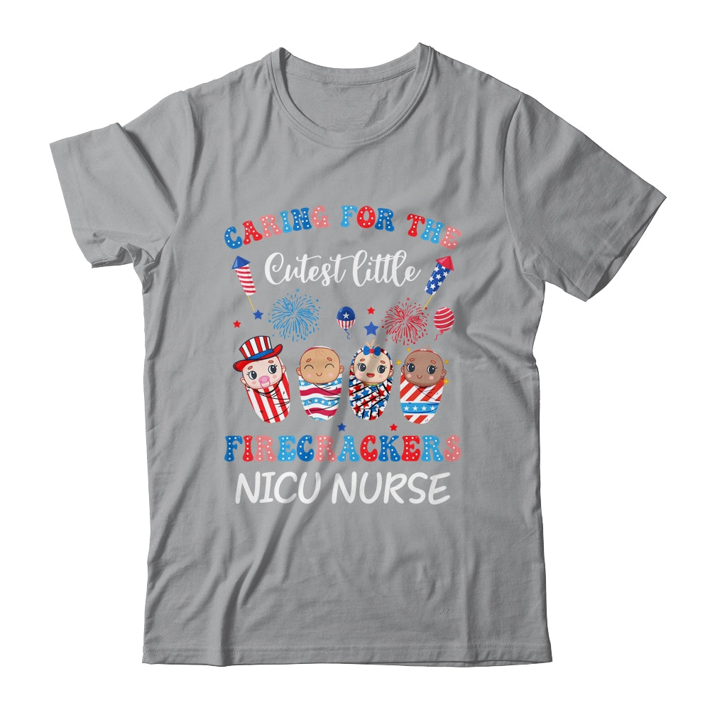 Caring For The Cutest Firecrackers NICU Nurse 4th Of July Shirt & Tank Top | teecentury
