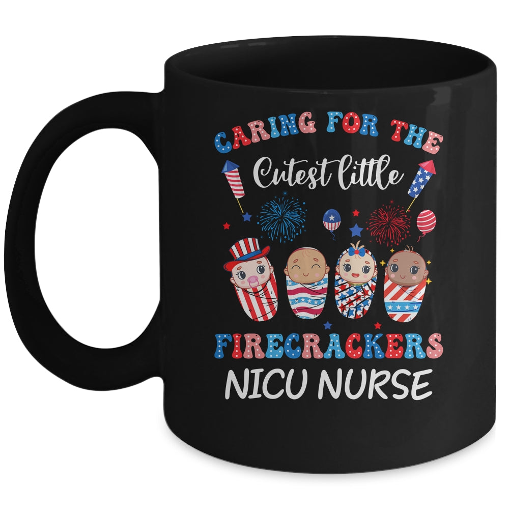 Caring For The Cutest Firecrackers NICU Nurse 4th Of July Mug | teecentury