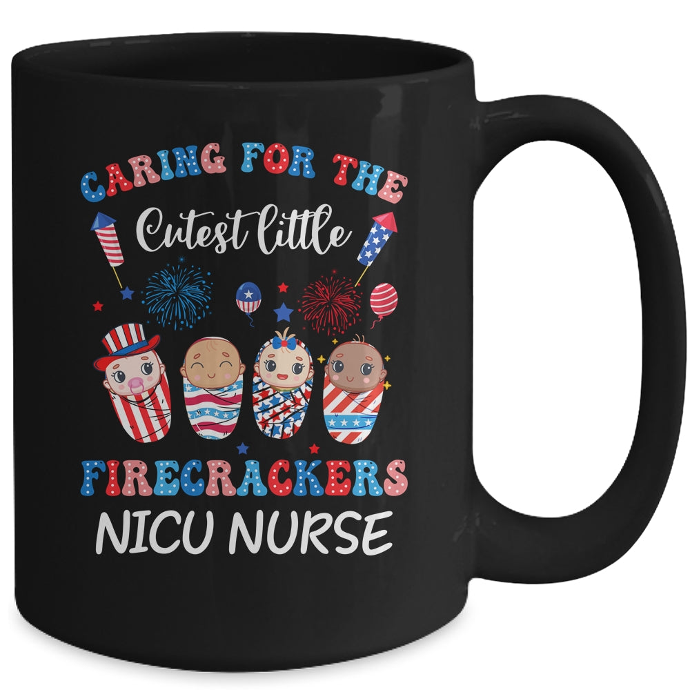 Caring For The Cutest Firecrackers NICU Nurse 4th Of July Mug | teecentury