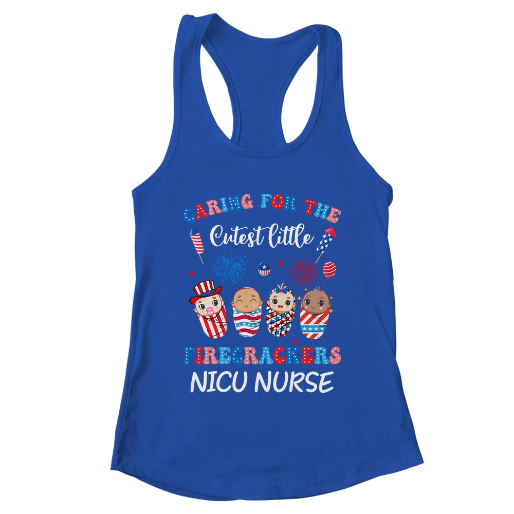 Caring For The Cutest Firecrackers NICU Nurse 4th Of July Shirt & Tank Top | teecentury