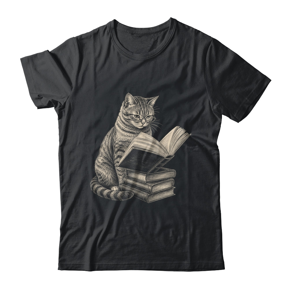 Cat Bookworm Reading Book Funny Cat Lovers Design Graphic Shirt & Tank Top | teecentury