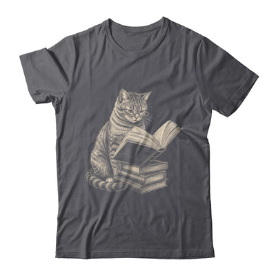 Cat Bookworm Reading Book Funny Cat Lovers Design Graphic Shirt & Tank Top | teecentury
