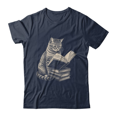 Cat Bookworm Reading Book Funny Cat Lovers Design Graphic Shirt & Tank Top | teecentury