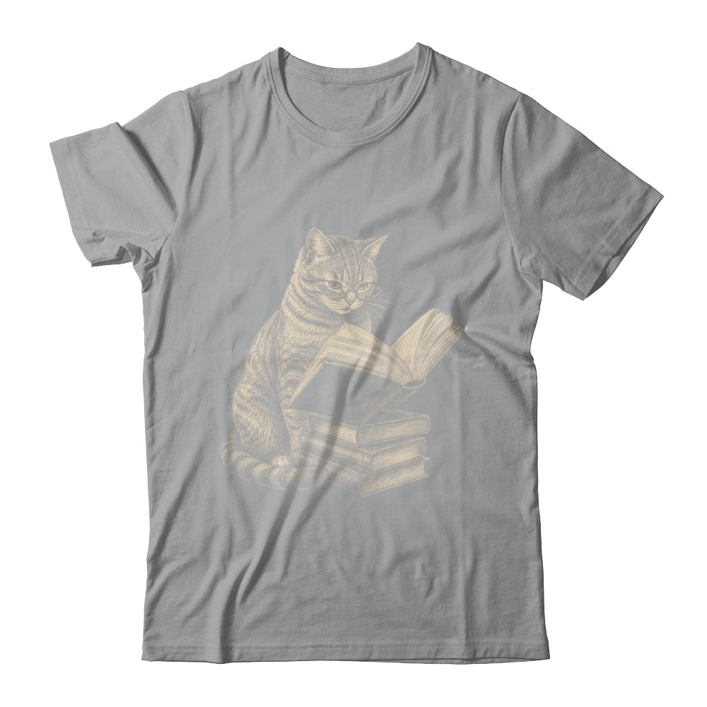 Cat Bookworm Reading Book Funny Cat Lovers Design Graphic Shirt & Tank Top | teecentury