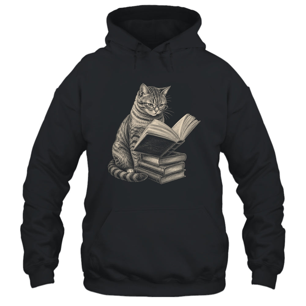 Cat Bookworm Reading Book Funny Cat Lovers Design Graphic Shirt & Tank Top | teecentury