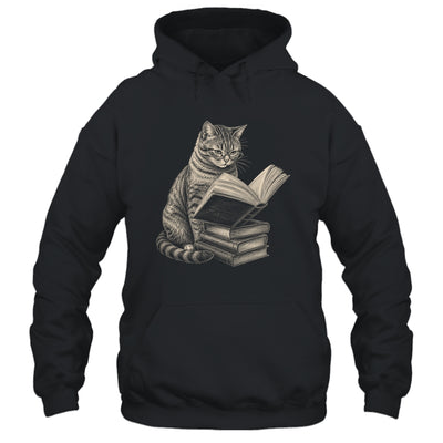 Cat Bookworm Reading Book Funny Cat Lovers Design Graphic Shirt & Tank Top | teecentury