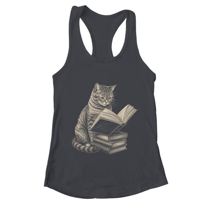 Cat Bookworm Reading Book Funny Cat Lovers Design Graphic Shirt & Tank Top | teecentury