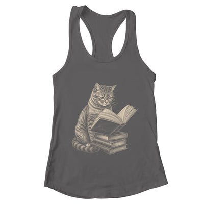 Cat Bookworm Reading Book Funny Cat Lovers Design Graphic Shirt & Tank Top | teecentury
