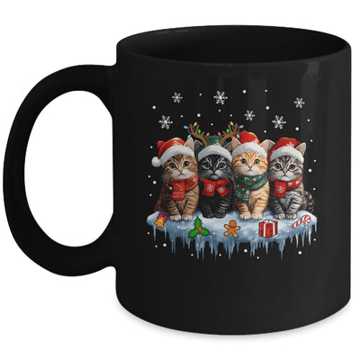 Cat Christmas Light Reindeer Santa Christmas Cat Lover Mug | teecentury