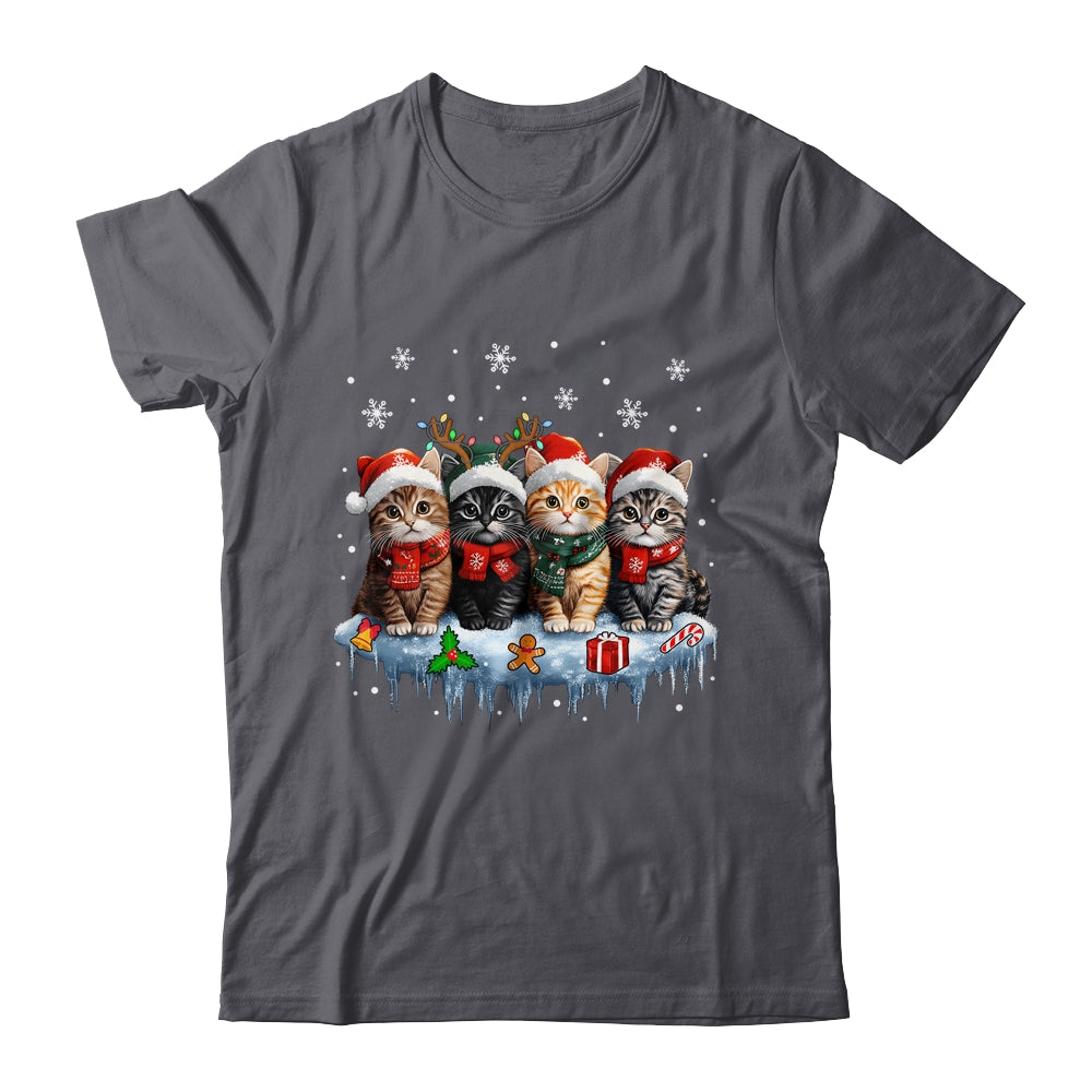 Cat Christmas Light Reindeer Santa Christmas Cat Lover Shirt & Sweatshirt | teecentury