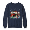 Cat Christmas Light Reindeer Santa Christmas Cat Lover Shirt & Sweatshirt | teecentury