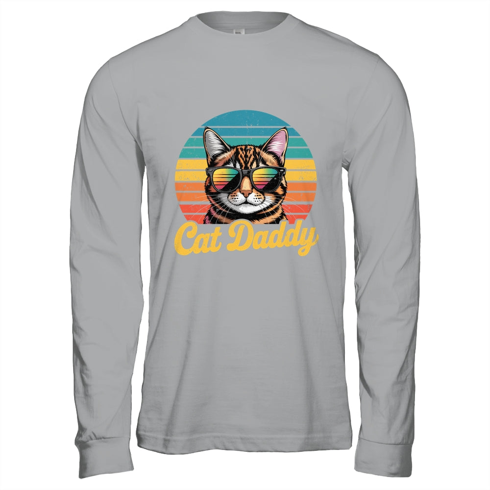 Cat Daddy Retro 70s 80s Funny Black Cat Dad Men Fathers Day Shirt & Hoodie | teecentury