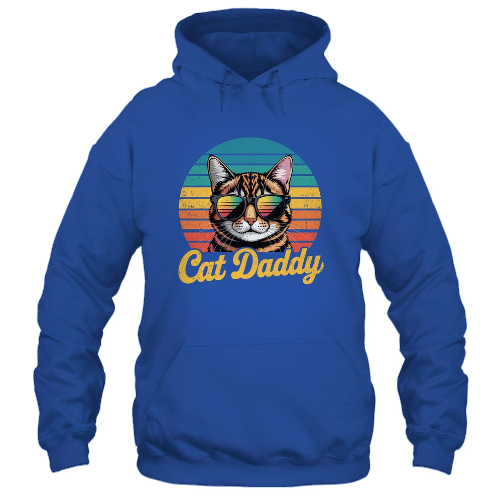 Cat Daddy Retro 70s 80s Funny Black Cat Dad Men Fathers Day Shirt & Hoodie | teecentury