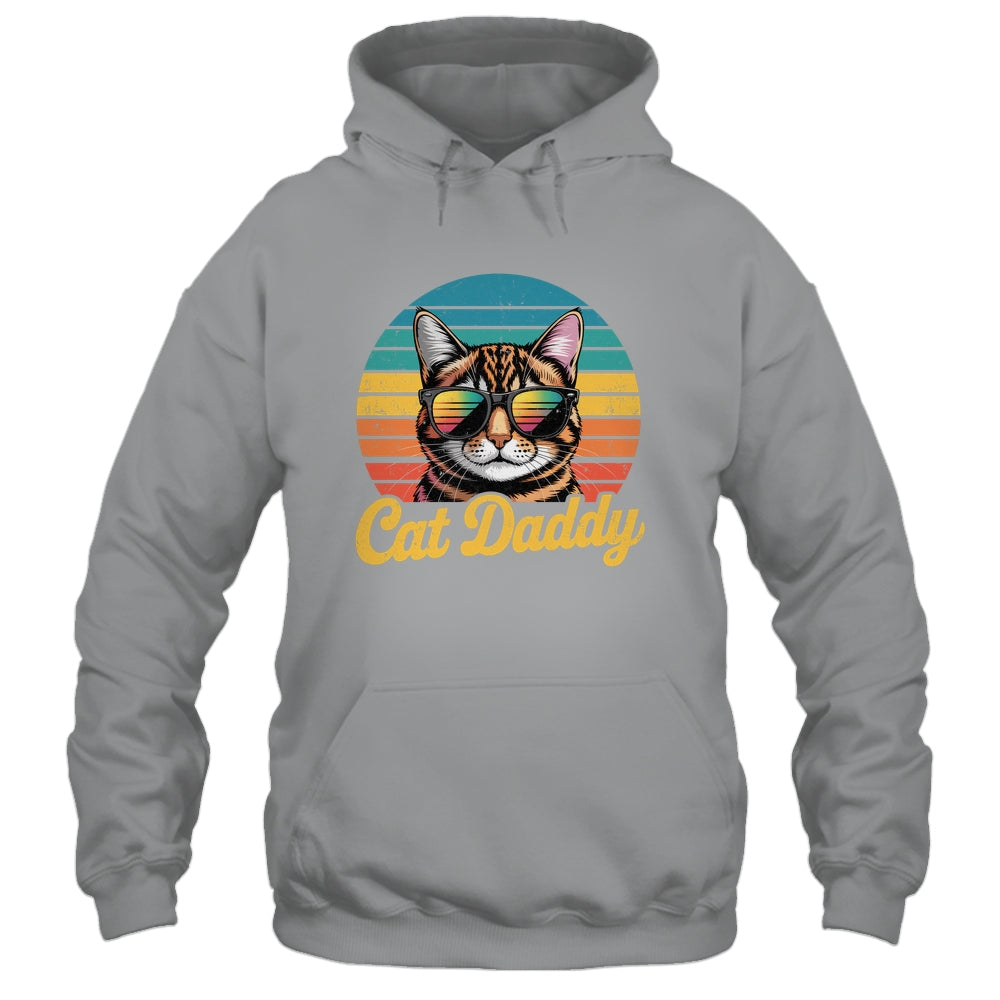 Cat Daddy Retro 70s 80s Funny Black Cat Dad Men Fathers Day Shirt & Hoodie | teecentury