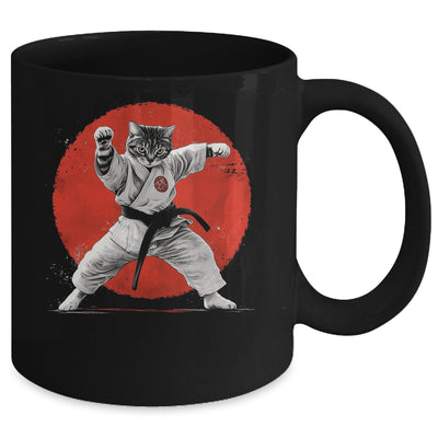 Cat Karate Judo Japan Japanese Flag Funny Kung Fu Fighting Mug | teecentury