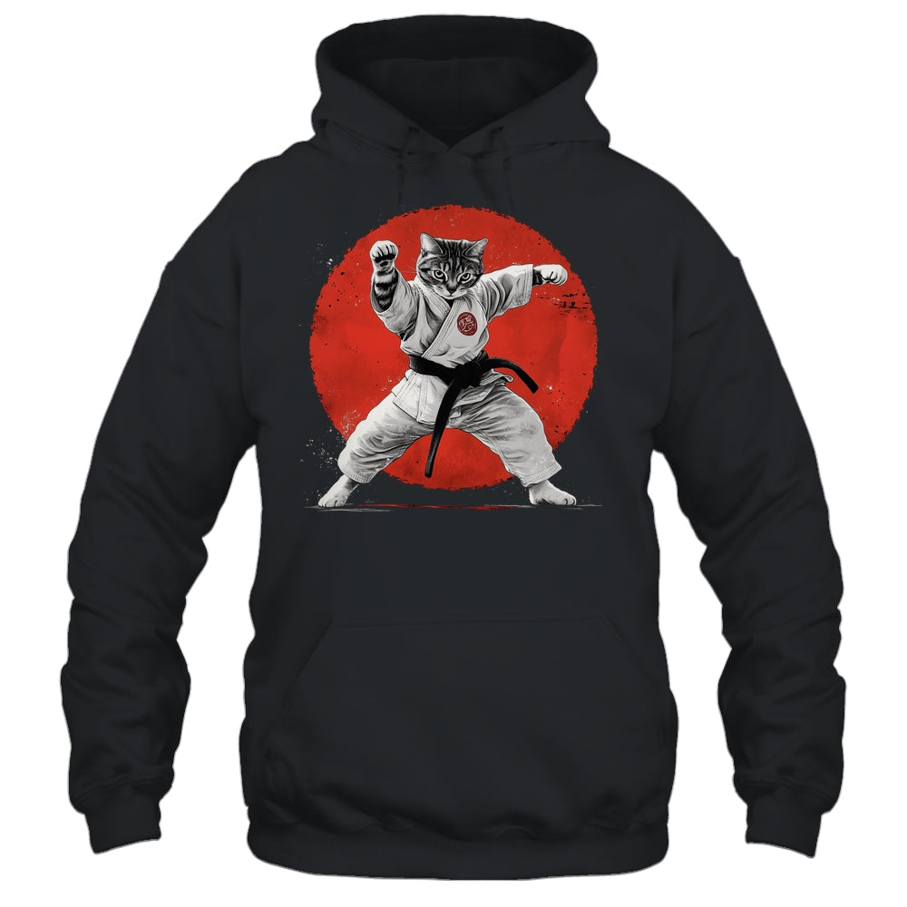 Cat Karate Judo Japan Japanese Flag Funny Kung Fu Fighting Shirt & Hoodie | teecentury