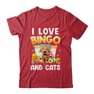Cat Lover I Love Bingo And Cats Gambling Bingo Player Bingo Shirt & Tank Top | teecentury