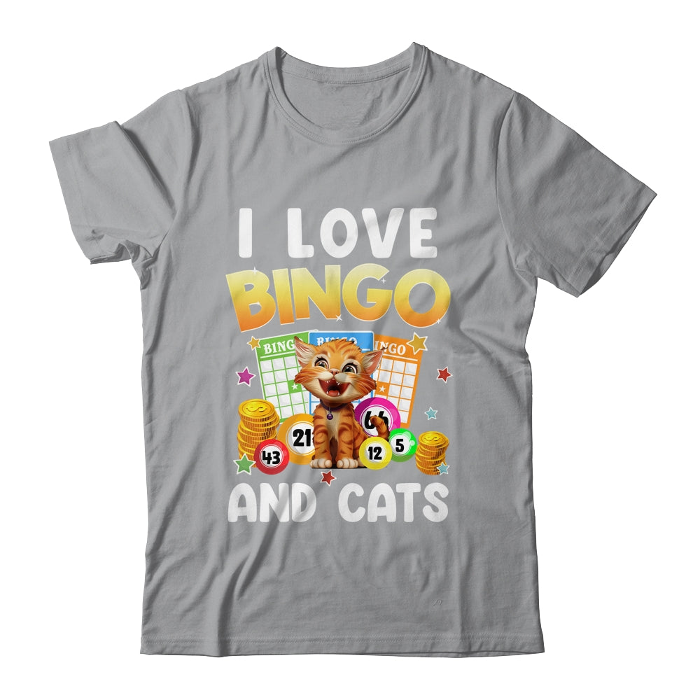 Cat Lover I Love Bingo And Cats Gambling Bingo Player Bingo Shirt & Tank Top | teecentury